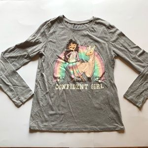 Children’s place grey confident girl Tee. Sz XL